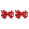 27MM Polka Dot Bow Resin Decoration Crafts Flatback Cabochon Scrapbooking Embellishments DIY Bowknot Hair Hairpin Accessories