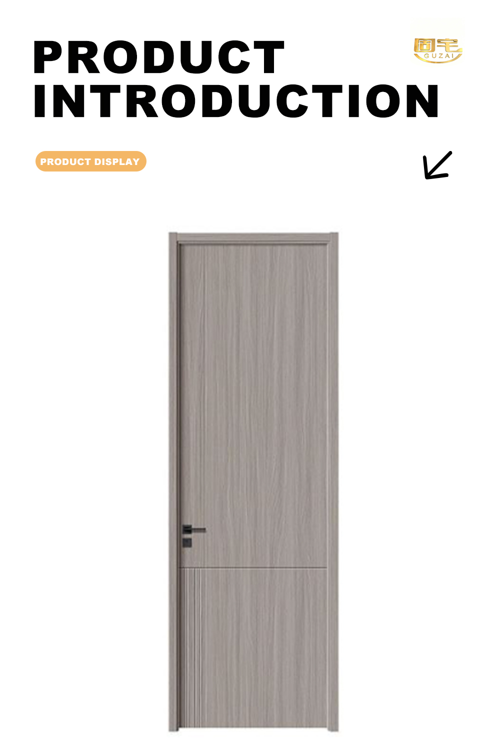 Wood Grain Bottom Fluted Indoor Door X