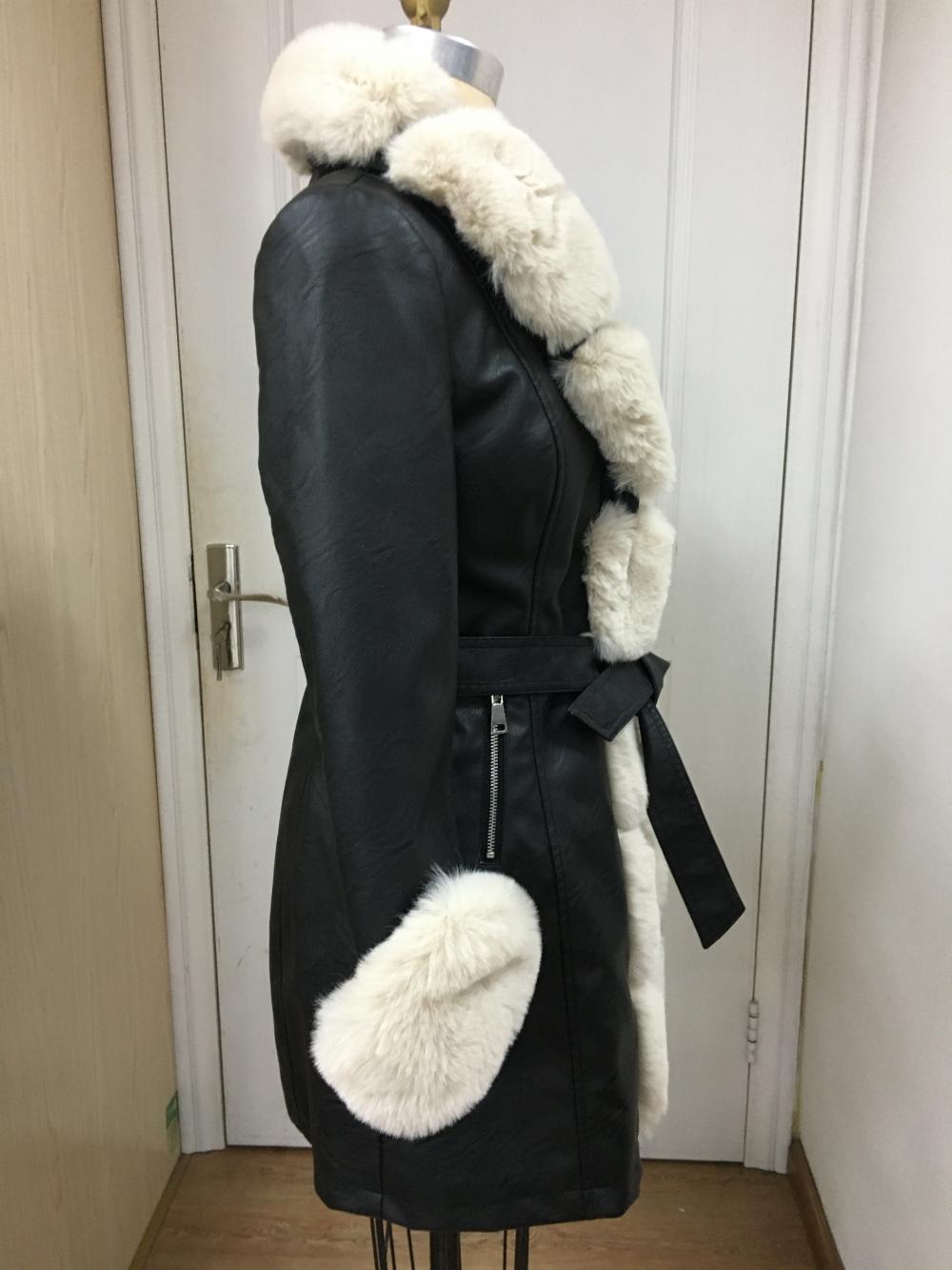 Black Plush Faux Fur Coat