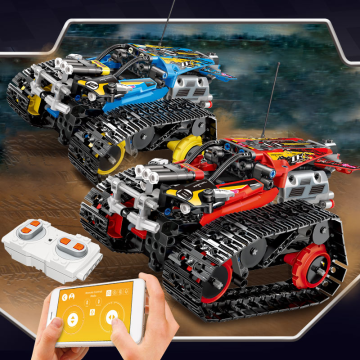 8850 2.4GHz RC Tracked Racer Building Kit: An Educational Toy with App Control for Kids (391PCS)