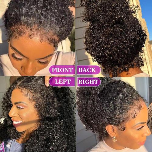 4C Kinky Curly Edges Hairline 360 Lace Front