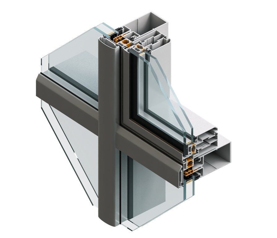 Modernes Aluminium exponierte Rahmenvorhang Wanddesign