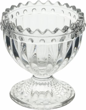 clear glass candle vessel