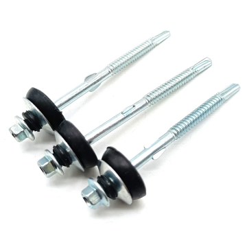 Galvanized Hex Head Tek Wood Screws for Roofing: Self-Drilling with Rubber Washers
