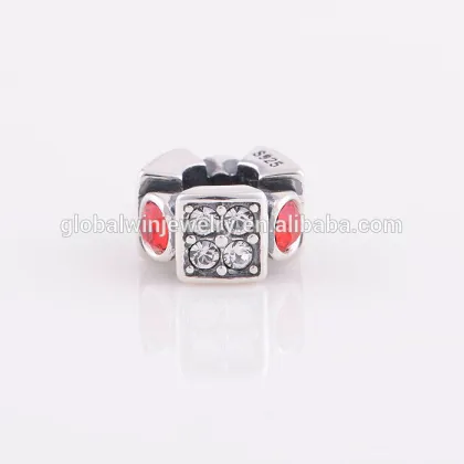 925 Sterling Silver Bead Crystal Rhinestone Bead Bracelet Jewelry