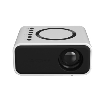 Nieuwste T300S 320x240 24Ansi Lumen Mini LCD Projector - Wired &amp; Wireless Screen Mirroring, US Plug (White)