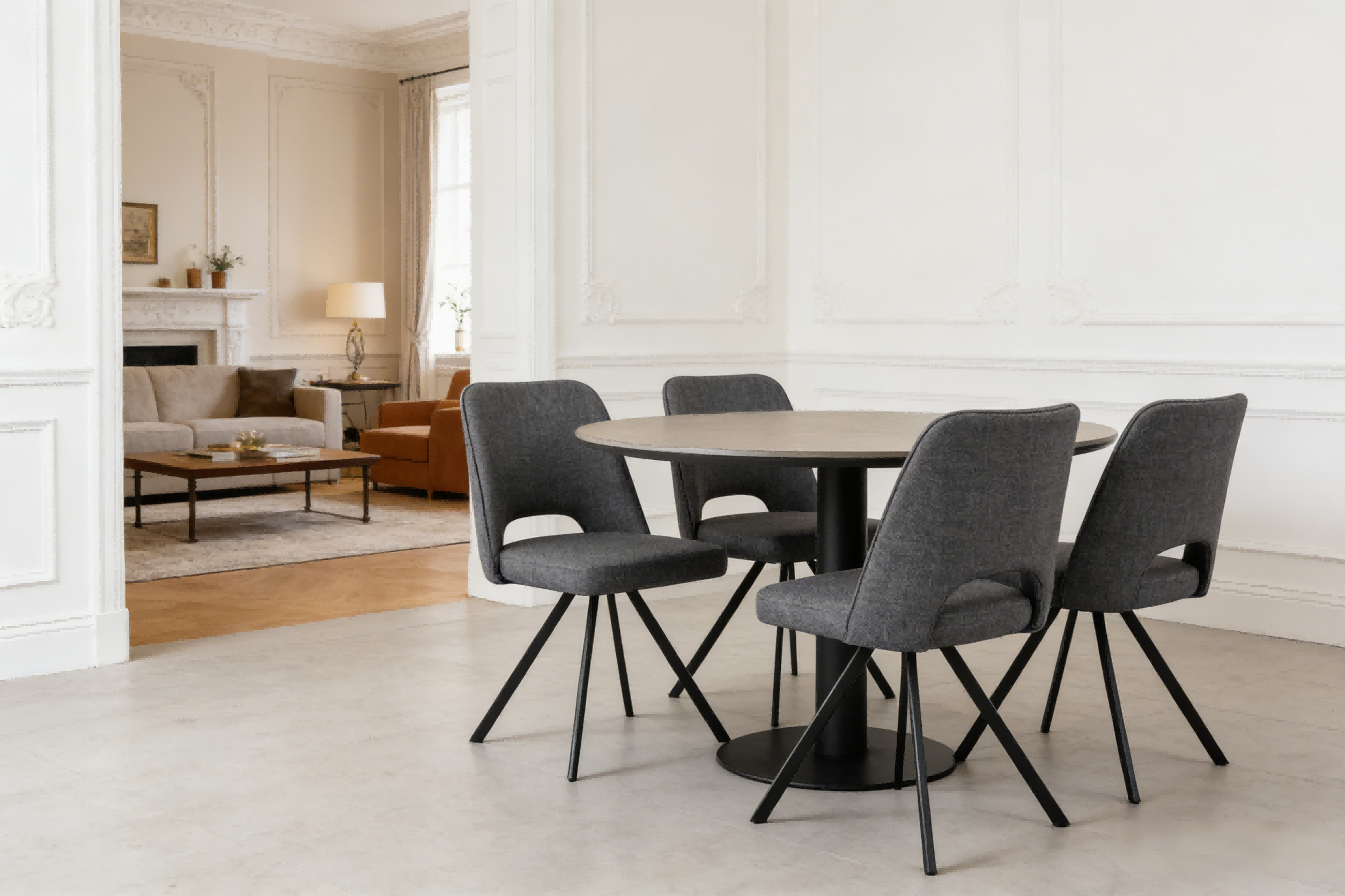 BR-25A34 upholstered fabric dining chair 7