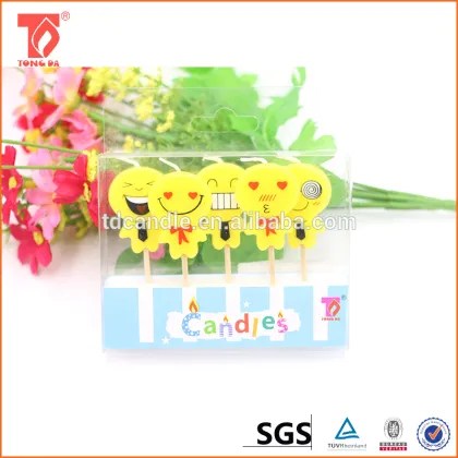 Cute smiling face birthday Number Candle for children