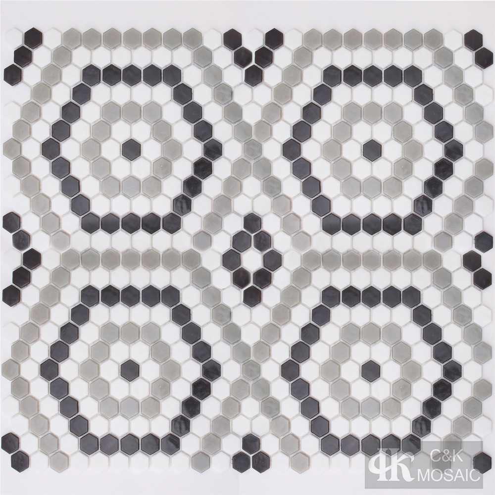 Three-dimensional glass mosaic tiles