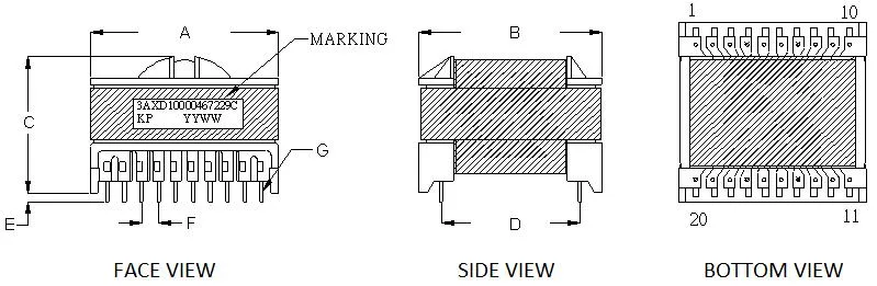 High Frequency SMPS Transformer Etd49 Pulse Transformer for LED Driver