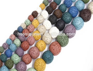 Jewelry Wholesale Colorful Natural Lava Stone Beads For Essential Oil Diffuser Necklaces