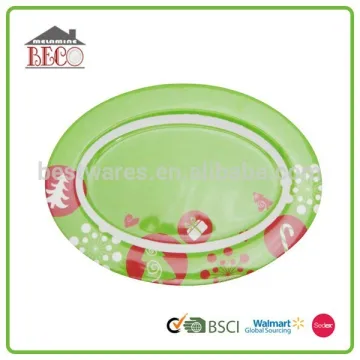 Wholesale popular cheap green melamine kids plate