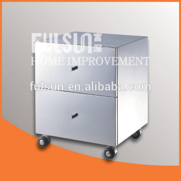 Steel Cabinet with 2 drawers storage and casters