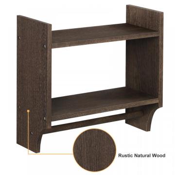 Wall Mounted Wood Towel Rack Over Toilet Storage