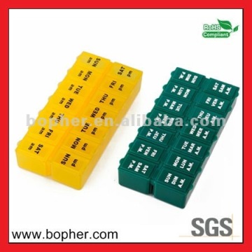plastic weekly pill box with logo