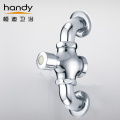 Wall mounted hand-press flush valve