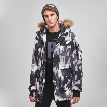 Caractéristique Camo Puffer Jacket Mens Haute Qualité