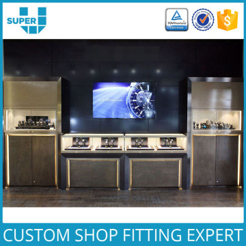 Decoration Shop Design Wooden Watch Display Counter
