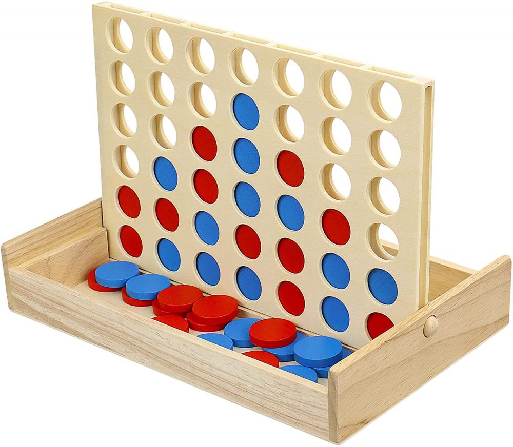 Wooden 4 in a Row Connect Game