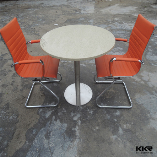 Kkr Beige Color Round Artificial Marble Top Dining Table