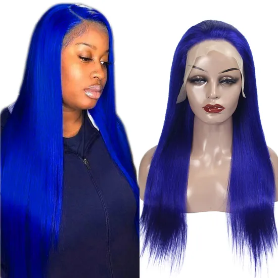 cheap human hair wigs wholesale 10 a grade,wholesale price human wigs 100% human hair cuticle aligned,blue colored indian human