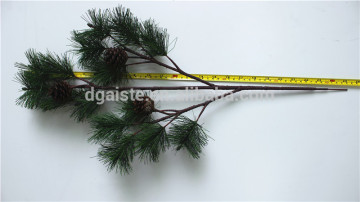 christmas table decoration 60cm long Artificial plastic plant 3 branches 25 heads pine glitter leaf ESSZ11 19016