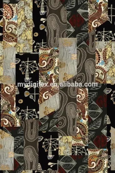 China silk screen print fabric