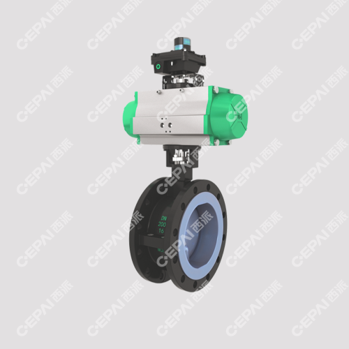 High Quality Pneumatic fluorine lined butterfly valve