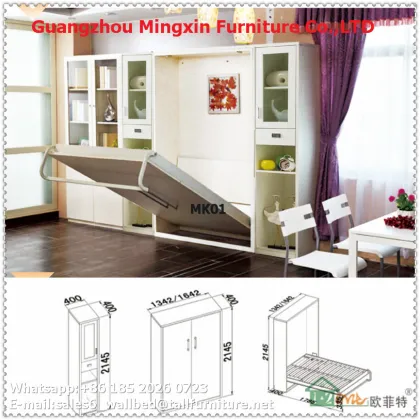 MFC high quality china wall bed murphy bed frame royal style bed