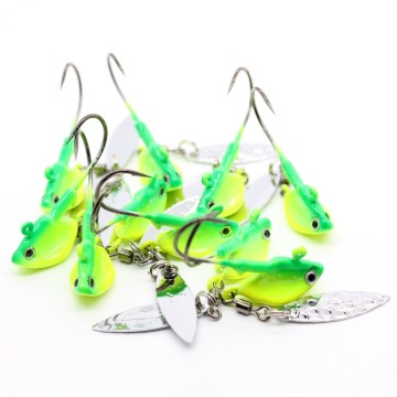 Aoclu 10pcs Soft Lure Jigging -Haken mit Wirbel - 3,5 g bis 21 g Fischereigeräte