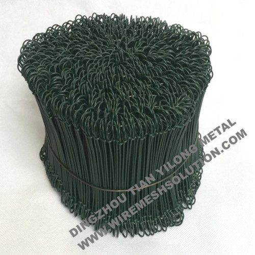 Green PVC Coated Double Loop Steel Tie Wires