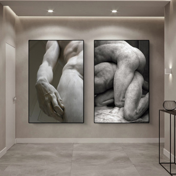 Michelangelo Sculpture Art Posters And Prints Black White David Hand Wall Art Canvas Paintings Pictures Living Room Home Decor