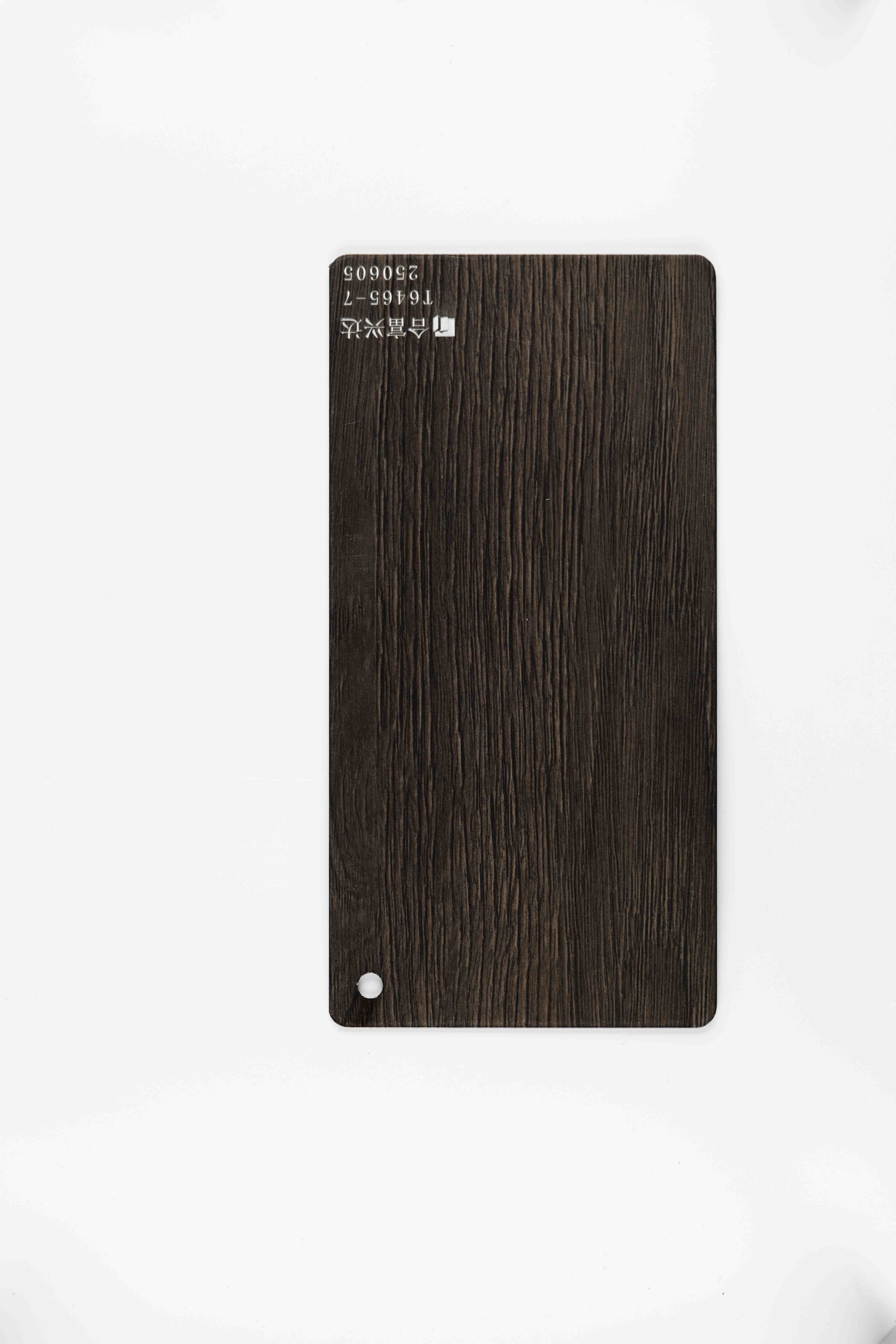 डार्क एस्प्रेसो टैक्टाइल वुड ग्रेन टेक्सचर T6465-7 का क्लोज़-अप