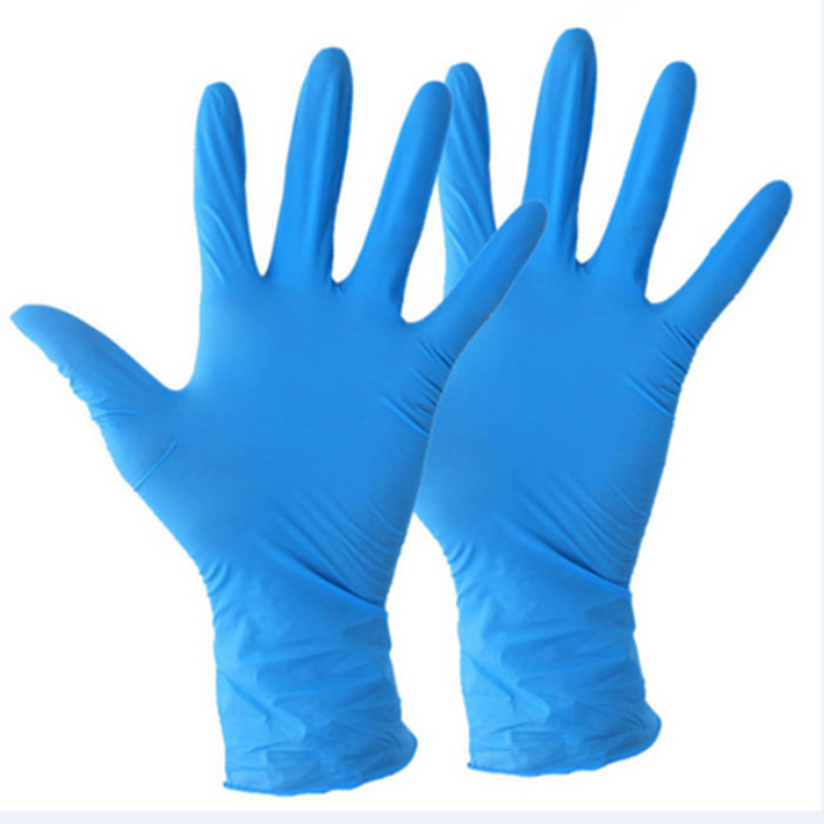 Guantes de nitrilo desechables médicos blancos azules sin polvo