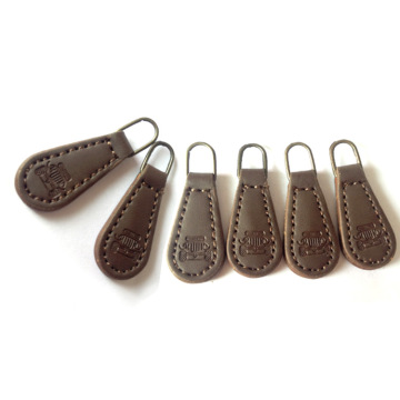 Custom Sewing Leaf Leather Zip Puller