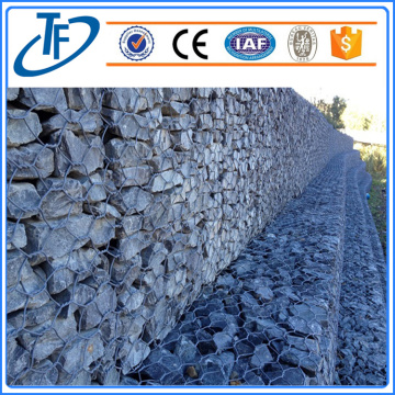 Gabions baskets filled with rock form flexible