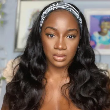 Head band wig headband wigs brazillian raw human hair black headband wig