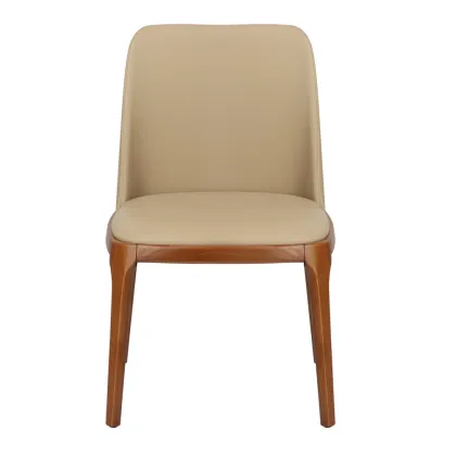 Walnut solid wood leather Grace chair