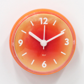 Customized Sunset 3 Inch Mini Bathroom Clock Waterproof Round Suction Shower Room Clock for Kitchen Bathroom