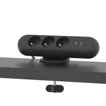 2019 Popular Desktop Power Socket Extension with 3 French Sockets and 2m Cable