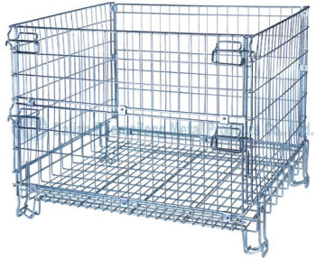 Folding welded wire gabion box