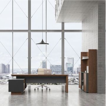 Simple Computer Desk Wooden Table Chair Managers Ergonomic Office Computer Desk Factory