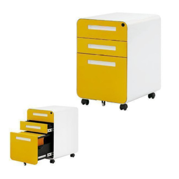 Modern Office 3-Layer Movable Stainless Steel File Cabinet