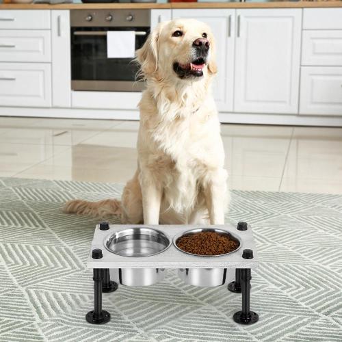 Tazones para perros de acero inoxidable con soporte de metal