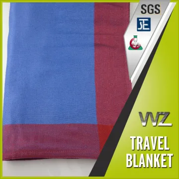 cheap price twill woven 100% Modacrylic fire retardant travel blanket Chinese manufacturer bus blanket gift blanket