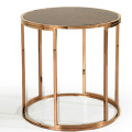 Living room retro marble round end table