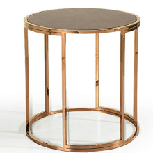 Living room retro marble round end table