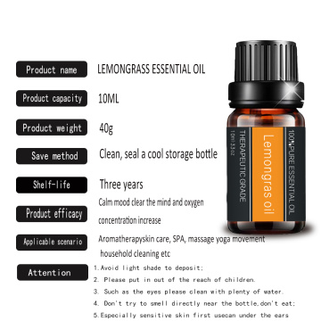 100% Natural Lemongrass Essential Oil for Skin Care