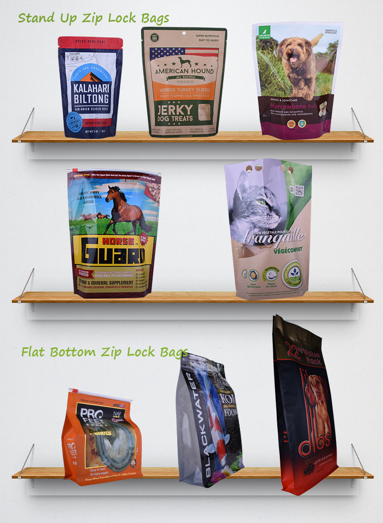 compostable biodegradable kraft stand up pet food bag