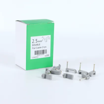 Search Engine: Twin Earth Flat Cable Clips, Grey UK Clip, Nail Wire Clips